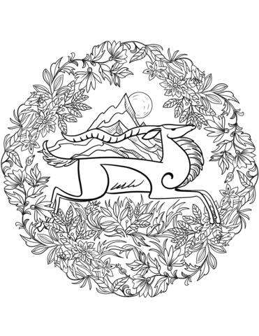 Goat Mandala Coloring Page